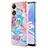 Custodia Silicone Gel Morbida Fantasia Modello Cover con Anello Supporto YB3 per Oppo A58 5G Blu
