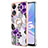 Custodia Silicone Gel Morbida Fantasia Modello Cover con Anello Supporto YB3 per Oppo A58 5G Viola