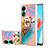 Custodia Silicone Gel Morbida Fantasia Modello Cover con Anello Supporto YB3 per Oppo A78 4G Multicolore