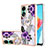 Custodia Silicone Gel Morbida Fantasia Modello Cover con Anello Supporto YB3 per Oppo A78 4G Viola