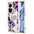 Custodia Silicone Gel Morbida Fantasia Modello Cover con Anello Supporto YB3 per Oppo Reno10 5G Viola