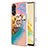 Custodia Silicone Gel Morbida Fantasia Modello Cover con Anello Supporto YB3 per Oppo Reno8 T 4G Multicolore