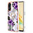 Custodia Silicone Gel Morbida Fantasia Modello Cover con Anello Supporto YB3 per Oppo Reno8 T 4G Viola