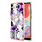 Custodia Silicone Gel Morbida Fantasia Modello Cover con Anello Supporto YB3 per Samsung Galaxy A04 4G Viola