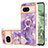 Custodia Silicone Gel Morbida Fantasia Modello Cover con Anello Supporto YB5 per Google Pixel 8a 5G Viola