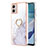 Custodia Silicone Gel Morbida Fantasia Modello Cover con Anello Supporto YB5 per Motorola Moto G53j 5G Bianco