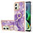 Custodia Silicone Gel Morbida Fantasia Modello Cover con Anello Supporto YB5 per Motorola Moto G54 5G Viola