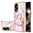 Custodia Silicone Gel Morbida Fantasia Modello Cover con Anello Supporto YB5 per Oppo A18 Rosa