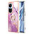 Custodia Silicone Gel Morbida Fantasia Modello Cover con Anello Supporto YB5 per Oppo Reno10 5G Lavanda