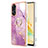 Custodia Silicone Gel Morbida Fantasia Modello Cover con Anello Supporto YB5 per Oppo Reno8 T 4G Lavanda