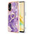 Custodia Silicone Gel Morbida Fantasia Modello Cover con Anello Supporto YB5 per Oppo Reno8 T 4G Viola