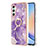 Custodia Silicone Gel Morbida Fantasia Modello Cover con Anello Supporto YB5 per Samsung Galaxy A24 4G Viola