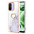 Custodia Silicone Gel Morbida Fantasia Modello Cover con Anello Supporto YB5 per Xiaomi Poco C55 Bianco