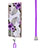 Custodia Silicone Gel Morbida Fantasia Modello Cover con Cinghia Cordino Mano Y01B per LG Velvet 4G Viola