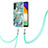 Custodia Silicone Gel Morbida Fantasia Modello Cover con Cinghia Cordino Mano Y01B per Samsung Galaxy A13 5G Verde Pastello