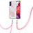 Custodia Silicone Gel Morbida Fantasia Modello Cover con Cinghia Cordino Mano Y01B per Samsung Galaxy S20 FE 4G Rosa