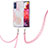 Custodia Silicone Gel Morbida Fantasia Modello Cover con Cinghia Cordino Mano Y01B per Samsung Galaxy S20 FE 5G Rosa