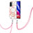Custodia Silicone Gel Morbida Fantasia Modello Cover con Cinghia Cordino Mano Y01B per Xiaomi Mi 11i 5G Rosa