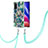 Custodia Silicone Gel Morbida Fantasia Modello Cover con Cinghia Cordino Mano Y01B per Xiaomi Mi 11i 5G Verde Notte