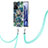 Custodia Silicone Gel Morbida Fantasia Modello Cover con Cinghia Cordino Mano Y01B per Xiaomi Mi 11T 5G Verde Notte