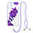 Custodia Silicone Gel Morbida Fantasia Modello Cover con Cinghia Cordino Mano Y01X per Samsung Galaxy A04s Viola