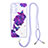 Custodia Silicone Gel Morbida Fantasia Modello Cover con Cinghia Cordino Mano Y01X per Samsung Galaxy A13 5G Viola