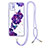 Custodia Silicone Gel Morbida Fantasia Modello Cover con Cinghia Cordino Mano Y01X per Samsung Galaxy A21s Viola