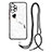 Custodia Silicone Gel Morbida Fantasia Modello Cover con Cinghia Cordino Mano Y01X per Samsung Galaxy A32 4G Nero