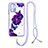 Custodia Silicone Gel Morbida Fantasia Modello Cover con Cinghia Cordino Mano Y01X per Xiaomi Redmi Note 10 4G Viola