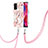 Custodia Silicone Gel Morbida Fantasia Modello Cover con Cinghia Cordino Mano Y02B per OnePlus Nord N200 5G Rosa
