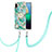 Custodia Silicone Gel Morbida Fantasia Modello Cover con Cinghia Cordino Mano Y02B per Samsung Galaxy A02 Verde