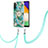 Custodia Silicone Gel Morbida Fantasia Modello Cover con Cinghia Cordino Mano Y02B per Samsung Galaxy A04s Verde