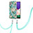 Custodia Silicone Gel Morbida Fantasia Modello Cover con Cinghia Cordino Mano Y02B per Samsung Galaxy A22s 5G Verde