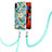 Custodia Silicone Gel Morbida Fantasia Modello Cover con Cinghia Cordino Mano Y02B per Samsung Galaxy M11 Verde