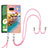 Custodia Silicone Gel Morbida Fantasia Modello Cover con Cinghia Cordino Mano Y03B per Google Pixel 7a 5G Multicolore