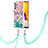 Custodia Silicone Gel Morbida Fantasia Modello Cover con Cinghia Cordino Mano Y03B per Samsung Galaxy A23 4G Colorato