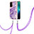 Custodia Silicone Gel Morbida Fantasia Modello Cover con Cinghia Cordino Mano Y05B per OnePlus Nord N200 5G Viola