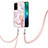 Custodia Silicone Gel Morbida Fantasia Modello Cover con Cinghia Cordino Mano Y05B per Oppo A74 5G Rosa