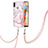 Custodia Silicone Gel Morbida Fantasia Modello Cover con Cinghia Cordino Mano Y05B per Samsung Galaxy A11 Rosa