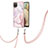 Custodia Silicone Gel Morbida Fantasia Modello Cover con Cinghia Cordino Mano Y05B per Samsung Galaxy A12 5G Rosa