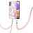 Custodia Silicone Gel Morbida Fantasia Modello Cover con Cinghia Cordino Mano Y05B per Samsung Galaxy A13 4G Rosa