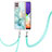 Custodia Silicone Gel Morbida Fantasia Modello Cover con Cinghia Cordino Mano Y05B per Samsung Galaxy A22 4G Verde