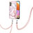 Custodia Silicone Gel Morbida Fantasia Modello Cover con Cinghia Cordino Mano Y05B per Samsung Galaxy A32 4G Rosa
