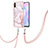 Custodia Silicone Gel Morbida Fantasia Modello Cover con Cinghia Cordino Mano Y05B per Xiaomi Redmi 9AT Rosa