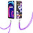 Custodia Silicone Gel Morbida Fantasia Modello Cover con Cinghia Cordino Mano Y06B per Realme C25Y Viola