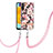 Custodia Silicone Gel Morbida Fantasia Modello Cover con Cinghia Cordino Mano Y06B per Samsung Galaxy A13 5G Rosa