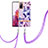 Custodia Silicone Gel Morbida Fantasia Modello Cover con Cinghia Cordino Mano Y06B per Samsung Galaxy S20 FE 4G Viola