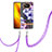 Custodia Silicone Gel Morbida Fantasia Modello Cover con Cinghia Cordino Mano Y06B per Xiaomi Poco X3 Pro Viola