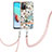 Custodia Silicone Gel Morbida Fantasia Modello Cover con Cinghia Cordino Mano Y06B per Xiaomi Redmi 10 4G Bianco