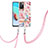 Custodia Silicone Gel Morbida Fantasia Modello Cover con Cinghia Cordino Mano Y06B per Xiaomi Redmi 10 4G Rosa